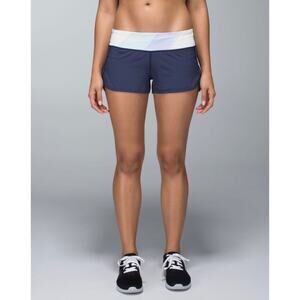 Lululemon Run Speed Short 4-way Stretch Cadet Blue Quilt navy blue mint lavender